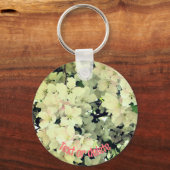 Witte bloesem Aangepast Sleutelhanger (Voorkant)