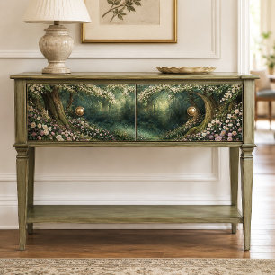 Witte Bloesem Betoverd Bos Pad Decoupage Tissuepapier
