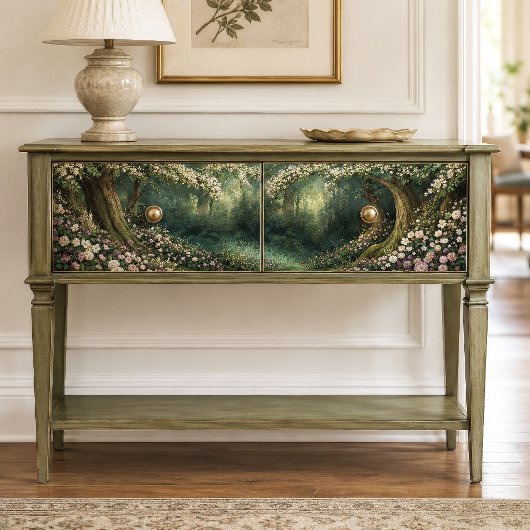 Witte Bloesem Betoverd Bos Pad Decoupage Tissuepapier
