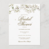 Witte Bloesem Bloemen Bruids Douche Uitnodiging (Voorkant)