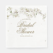 Witte Bloesem Bloemen Vrijgezellenfeest Servet (Voorkant)