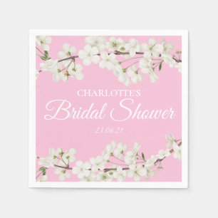 Witte bloesem bloemig Vrijgezellenfeest Servet