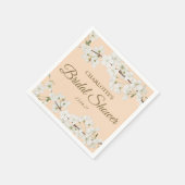 Witte bloesem bloemige bruiloftsdouche servet (Hoek)