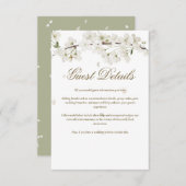 Witte Bloesem Bloemige Gasten Informatie Details Informatiekaartje (Voorkant / Achterkant)