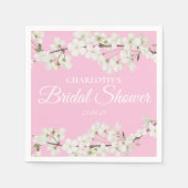 Witte Bloesem Bloemrijke Bruiloft Feest Servet (Voorkant)