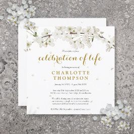 Witte Bloesem Bloemrijke Herdenkingsviering van he Kaart