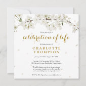 Witte Bloesem Bloemrijke Herdenkingsviering van he Kaart (Voorkant)