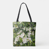 Witte Bloesem Botanische Boodschappentas Tote Bag (Achterkant)