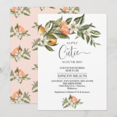 Witte bloesem Clementine Kleine Cutie Baby shower Kaart (Voorkant / Achterkant)