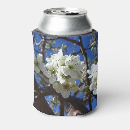 Witte bloesem Clusters Spring Flowering Pear Tree Blikjeskoeler (Blikje Achterkant)