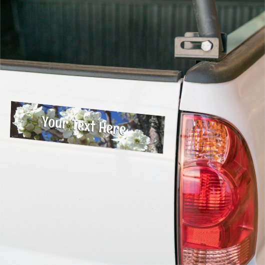 Witte bloesem Clusters Spring Flowering Pear Tree Bumpersticker (Op Truck)
