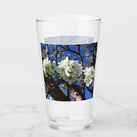 Witte bloesem Clusters Spring Flowering Pear Tree Glas (Voorkant)