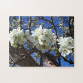 Witte bloesem Clusters Spring Flowering Pear Tree Legpuzzel (Horizontaal)