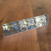 Witte bloesem Clusters Spring Flowering Pear Tree Naambordje (Zijkant)