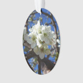 Witte bloesem Clusters Spring Flowering Pear Tree Ornament (voorkant)