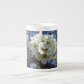 Witte bloesem Clusters Spring Flowering Pear Tree Porselein Kop (Voorkant)