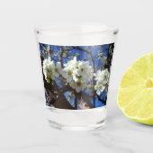 Witte bloesem Clusters Spring Flowering Pear Tree Shot Glas (Voorkant)