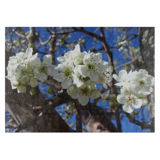 Witte bloesem Clusters Spring Flowering Pear Tree Snijplank (Voorkant)