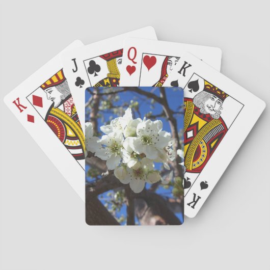 Witte bloesem Clusters Spring Flowering Pear Tree Speelkaarten (Achterkant)