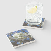 Witte bloesem Clusters Spring Flowering Pear Tree Stenen Onderzetter (Zijkant)