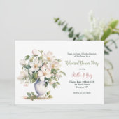 Witte Bloesem Dogwood Arrangement Uitnodiging (Staand voorkant)