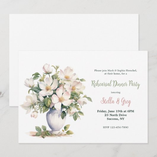 Witte Bloesem Dogwood Uitnodiging (Voorkant / Achterkant)