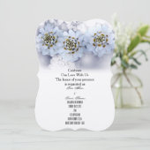 Witte Bloesem Feest Familie Vrienden Bruiloftsgast Kaart (Staand voorkant)