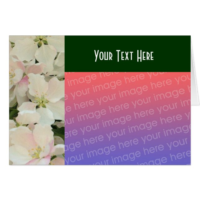 Witte bloesem Floral fotokaart (Voorkant Horizontaal)