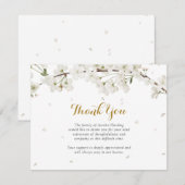 Witte Bloesem Funeral Feest van het Leven Bedankkaart (Voorkant / Achterkant)