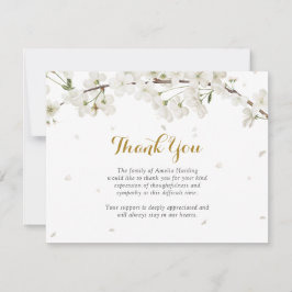 Witte Bloesem Funeral Feest van het Leven Bedankkaart