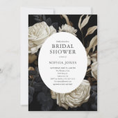 Witte bloesem gedroogde bladeren donker Vrijgezell Kaart (Voorkant)