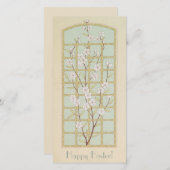  witte bloesem Happy Easter pergola Feestdagenkaart (Voorkant / Achterkant)