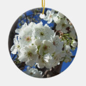 Witte bloesem I Ornamental Pear Tree Keramisch Ornament (Voorkant)
