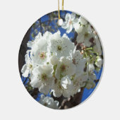 Witte bloesem I Ornamental Pear Tree Keramisch Ornament (Links)