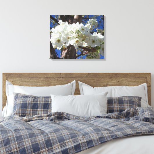 Witte bloesem II Lente bloei Canvas Afdruk (Insitu (Slaapkamer))