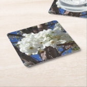 Witte bloesem II Lente bloei Kartonnen Onderzetters (Schuin)