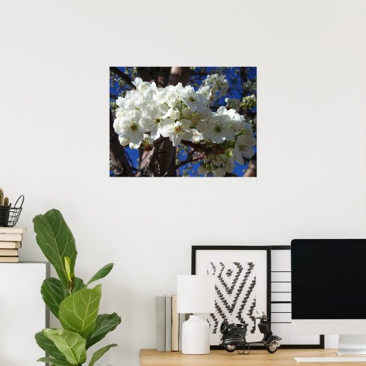 Witte bloesem II Lente bloei Poster (Thuiskantoor)