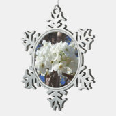 Witte bloesem II Lente bloei Tin Sneeuwvlok Ornament (Rechts)