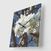 Witte bloesem II Lente bloei Vierkante Klok (Hoek)