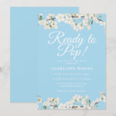 Witte Bloesem Kant Uitbarsten Baby Shower / Sprink Kaart (Voorkant / Achterkant)