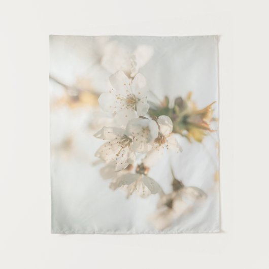 Witte Bloesem Natuur Foto Wandkleed (Voorkant)
