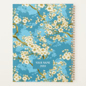 Witte bloesem op Blauwgroen Blauwe Chiyogami Plann Planner (Achterkant)