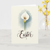 Witte Bloesem Pasen Kaart (Gele Bloem)