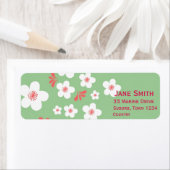 Witte bloesem schattige  bloem etiket (Insitu)