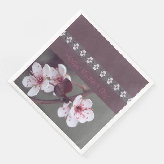 Witte bloesem servet (Hoek)