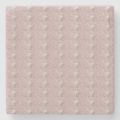 Witte bloesems Abstract Stenen Onderzetter (Voorkant)