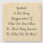 Witte Bloesems Abstracte Dankbaarheid Stenen Onderzetter (Voorkant)