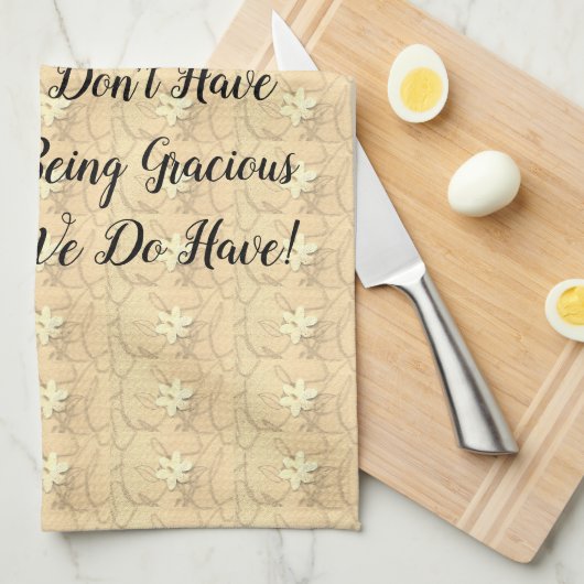 Witte Bloesems Abstracte Dankbaarheid Theedoek (Quarter Fold)