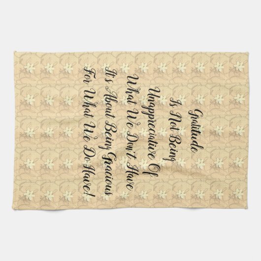 Witte Bloesems Abstracte Dankbaarheid Theedoek (Horizontaal)