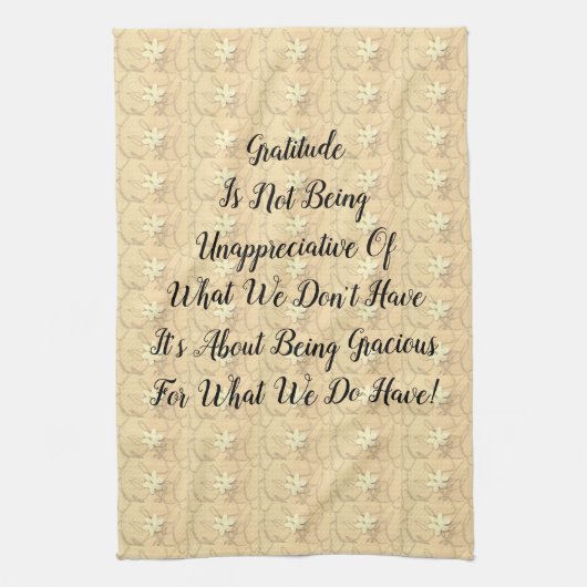 Witte Bloesems Abstracte Dankbaarheid Theedoek (Verticaal)